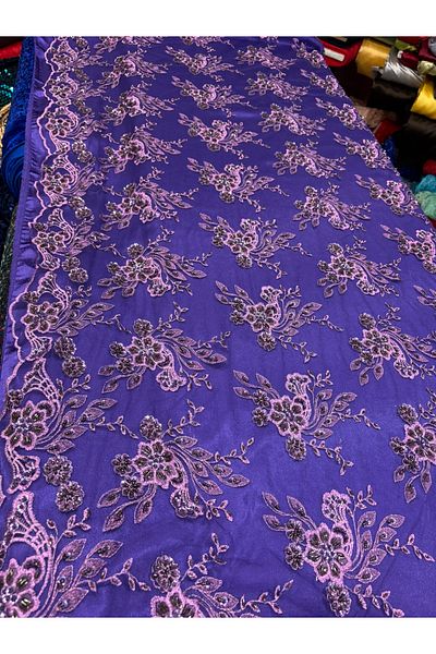 MEKİK MANİFATURA Stone Beaded Gucci Lace Fabric