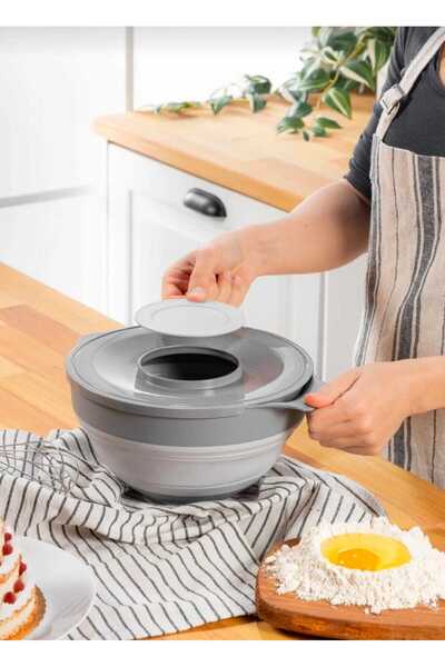 Se Yank Haus 2-in-1 Mixer Mixing Bowl and Storage Bowl with Lid - Collapsible Storage Bowl
