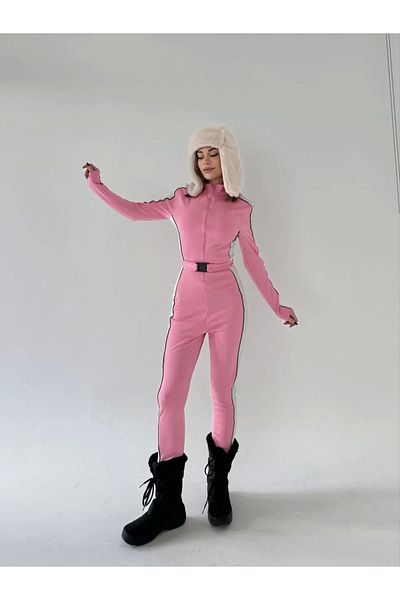 CVS Zippered jumpsuit with belt detail - pink