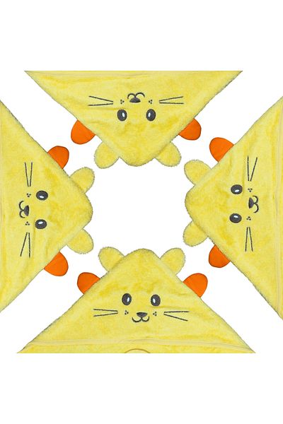 Miespiga 100% Cotton Cat Towel Swaddle Yellow (75X75 cm)