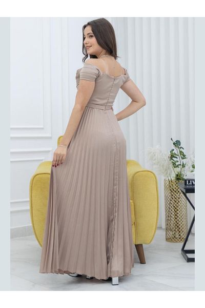 Nice Model Elegant Pleated Taffeta Satin Evening Dress Long Formal Gown Women Special Occasion Outfit