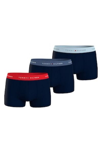Tommy Hilfiger Boxer Briefs With Logo Waistband - 3 Pairs, Navy, M