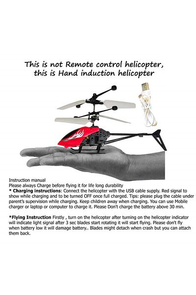rexa Helicopter with USB Charger Flashing Light - Assorted Color