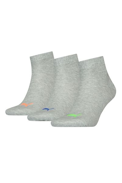 Puma , Set de sosete scurt unisex - 3 perechi, Gri melange, 39-42