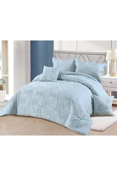 Moon Luxury 6-piece royal double bed sheet with a pattern to add beauty and elegance to your room. Quilt size 250x230 cm.