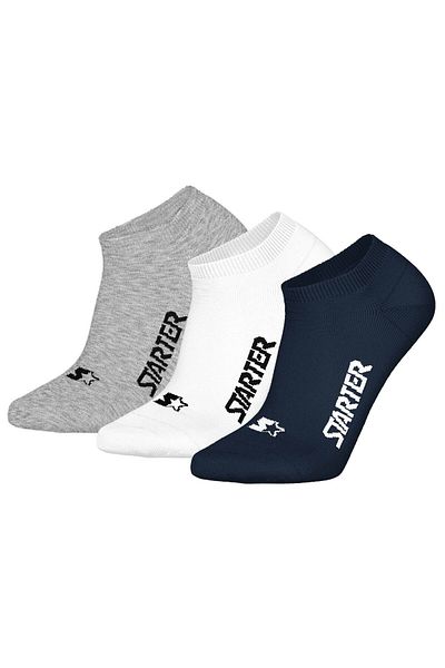 Starter Unisex Sneakersocken, 3er Pack - Sneaker Socks, Logo, Baumwollmischung
