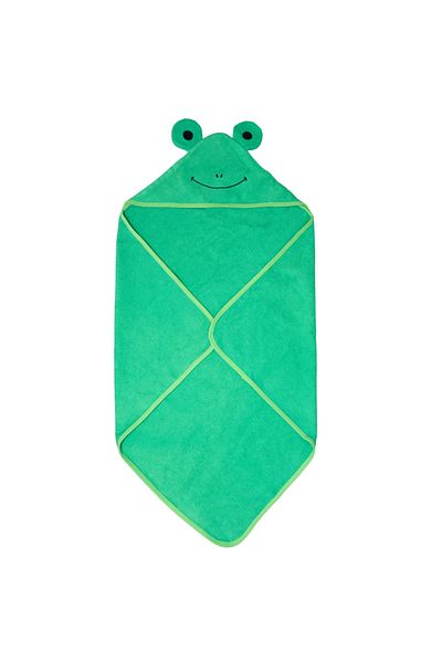 Miespiga 100% Cotton Frog Swaddle Towel Green (75X75 cm)