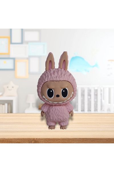 3DONE MODELS Labubu Figurine – Collectible Character, 3D Printed, Pink, Geek Decor & Unique Gift