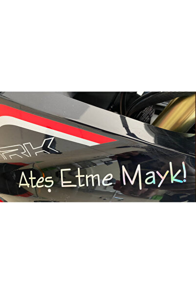 Banxtre Motor-Araba-Kask için Hologram Renk' Ateş Etme Mayk' Sticker Etiket (20CM)