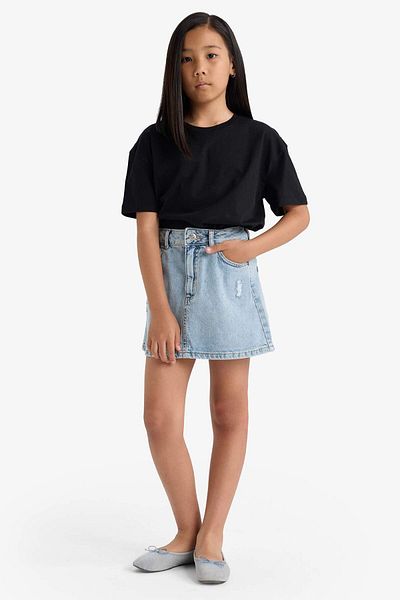 DeFacto Girls' Relax Fit Crew Neck Short Sleeve T-Shirt E6493A825Au