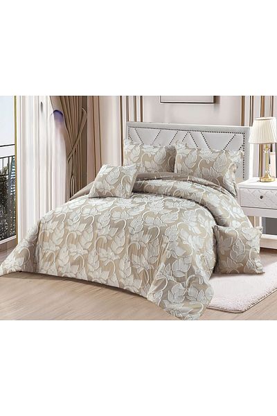 Moon Luxury 6-piece royal double bed sheet with a pattern to add beauty and elegance to your room. Quilt size 250x230 cm.