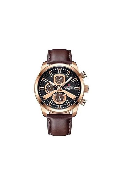 Naviforce Fashion Big Face Watches for Men Analog Auto Date Leather Strap Military Sports Waterproof Luminous