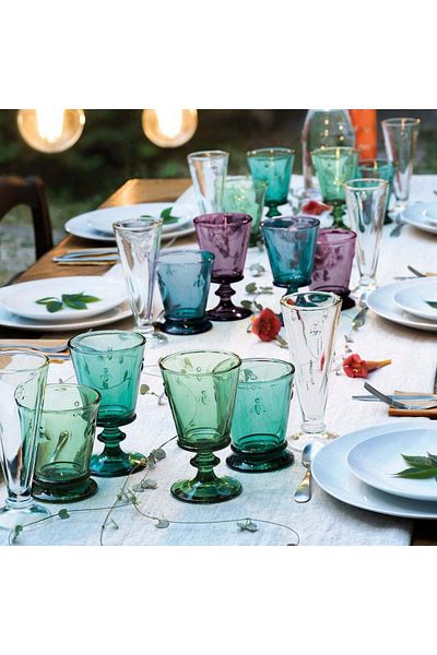 La Rochére Set of 4 colored glasses for water, juice, wine La Rochére