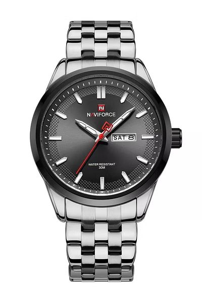 Naviforce Elegant Analog Wrist Watch for Men with Stainless Steel Strap Water Resistant Classic Business