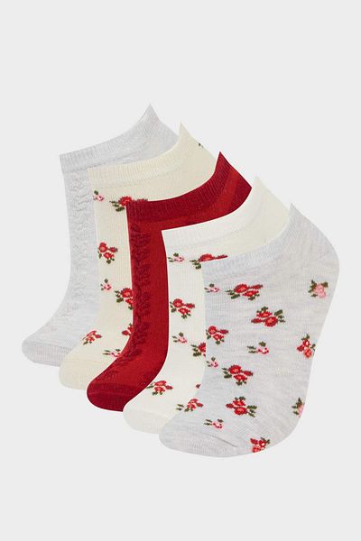 DeFacto Women's 5-Piece Cotton Booties Socks F5627Axns