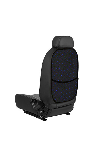 Mega Oto Market Blueline Series Woven Fabric Auto Seat Back Protector Organiz...