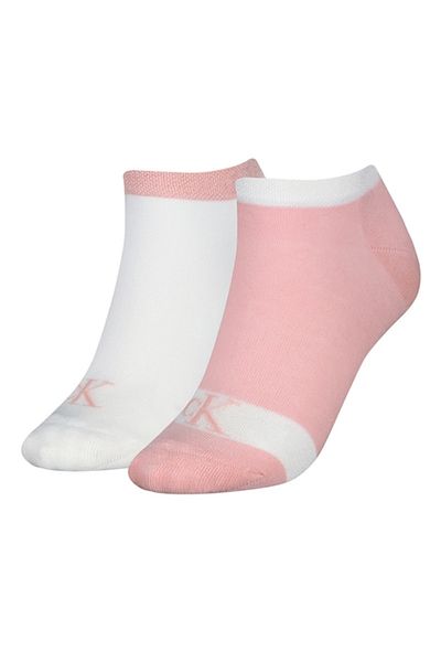 Calvin Klein , Short Socks Set - 2 Pairs, White, Pastel Pink, 39-42