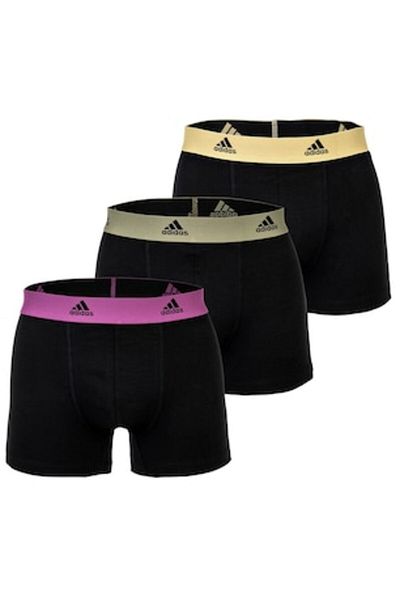 adidas Men's Boxer Shorts, 3-Pack - Trunks, Active Flex Cotton, Logo, Plain