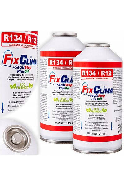 FixCla 2xGAZ PENTRU REUMPLERE AER CONDIȚIONAT R134A ETANȘANT