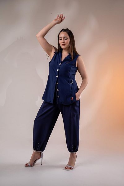 Roxxlen Plus Size Pocket Detailed Trousers Black