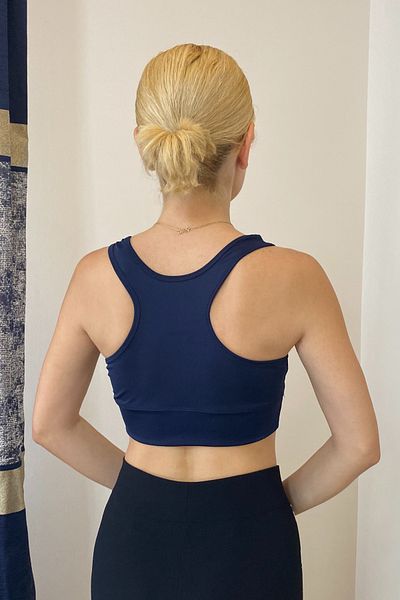 moddosa fashion Women's Sports Swimmer Back Crop Top Bustier