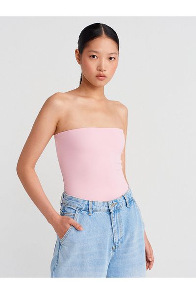 Dilvin 21103 Strapless Top-Powder Pink