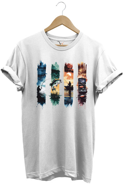 WİDİ Tricou unisex cu croiala normală, 100% bumbac, imprimat pe scenă colorat...