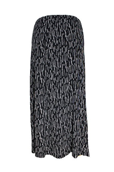 HESNA Women's Battal Size 8 Piece Quality Elastic Black Skirt Pattern 06