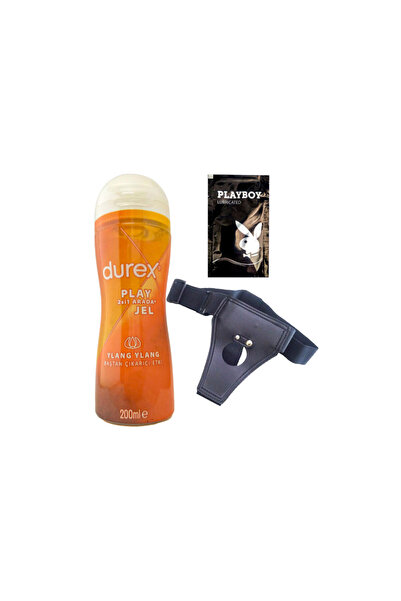 Durex Play 2in1 Uyarmaya & Kayganlaştırmaya Jel 200 ml + Siyah Deri Strap-On ...