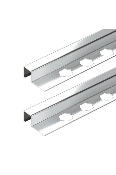 LANDBUILD 2.50m 12mm Silver Gloss Square Decorative Corner SA001-SH-12H