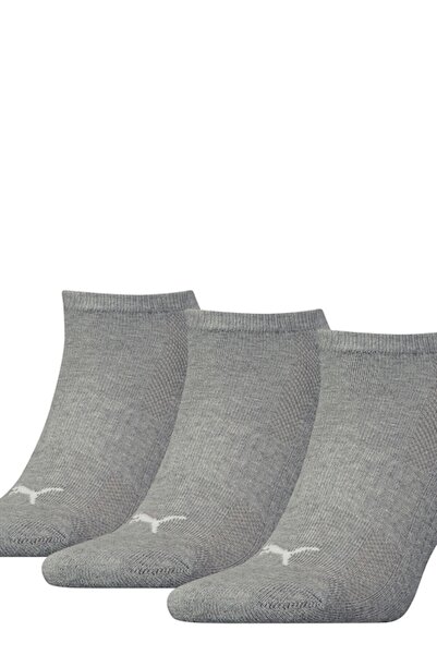 Puma , Set of short unisex socks with logo - 3 pairs, Grey, 39-42