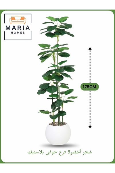 MARIA HOMES Artificial Decorative Plant – 175 cm Tall with White Pot