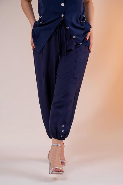 Roxxlen Plus Size Pocket Detailed Trousers Black