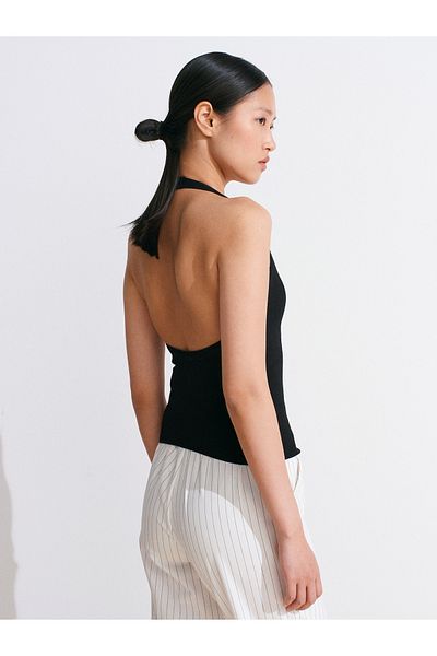 Dilvin 31971 Halter Top-Black