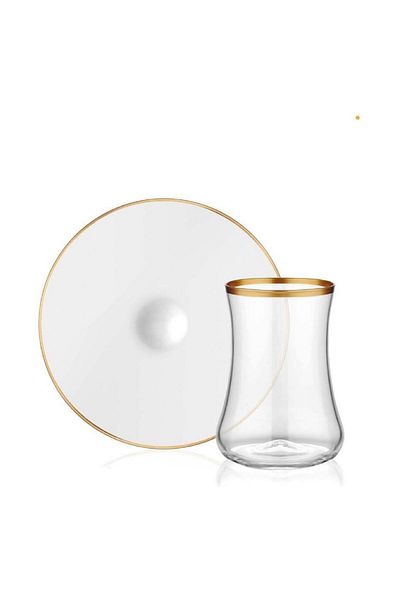 Ünsal Showroom Collection Dervish Tea Set 6 Pieces Plain Gilded