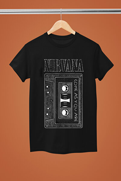 MAGORS تيشيرت روك من القطن بأكمام قصيرة وطبعة نيرفانا