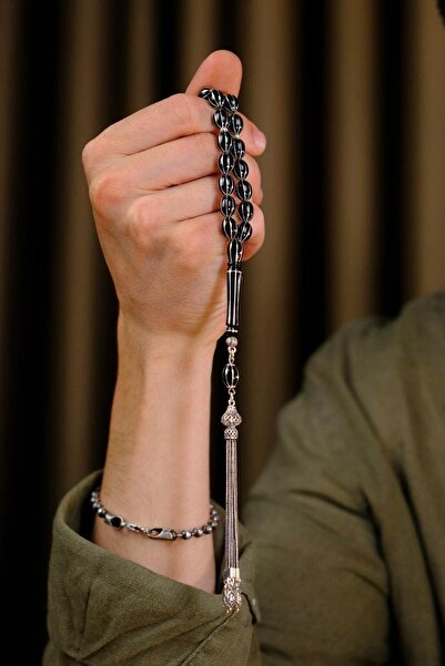 dergah tesbih Gümüş Tasarım Karpuz Yarma Erzurum Oltu Taşı Tesbih