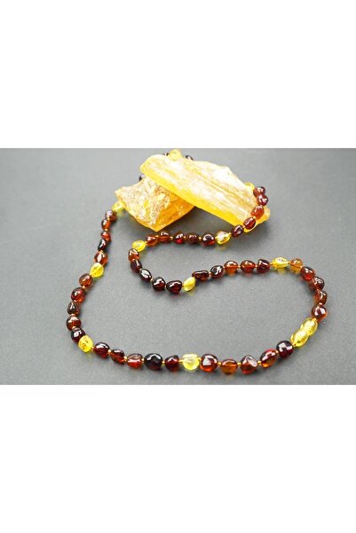 İhsan Çelik HÜNERTAŞ OLTU TAŞ BORSASI Spark Natural Cut Drop Amber Adult Neck...
