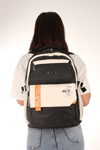 Fiyaka Rlx-2059 School Backpack Student Daily Travel Holiday Sports Walking Trip Black