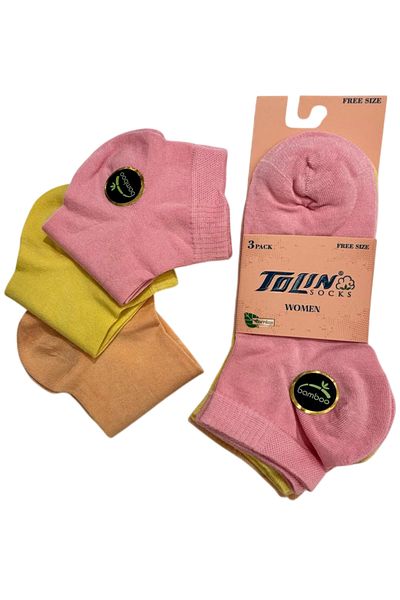 TOLIN Women's 3-Piece Bamboo Booties Socks Set 20538