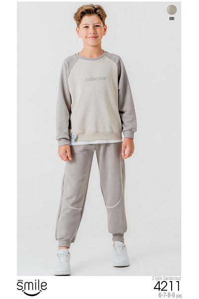 RAPAPA Boy's 3 thread set without raised bottom top set 4211g