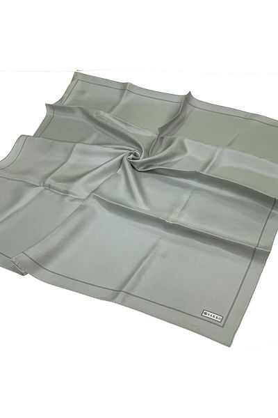 Vakko Μεταξωτό μαντήλι Plain Twill - Ανοιχτό ασημί