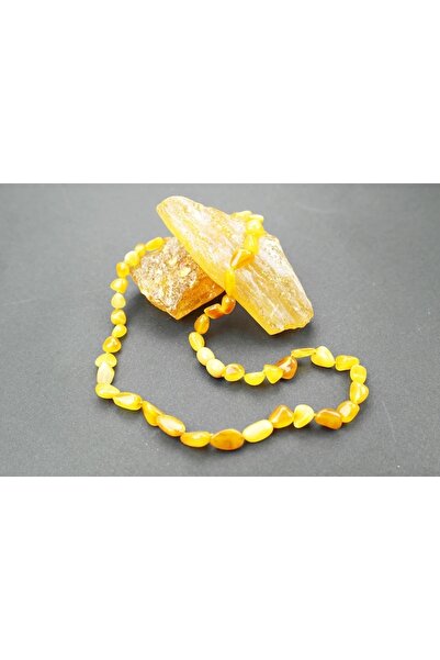 İhsan Çelik HÜNERTAŞ OLTU TAŞ BORSASI Fried Natural Cut Drop Amber Adult Neck...