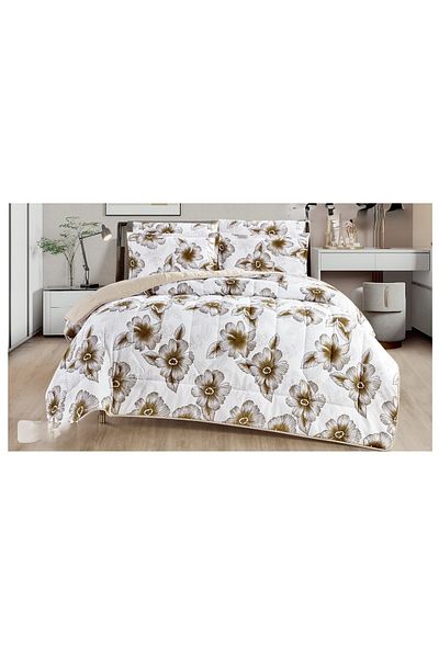 Mark Double bed sheet with a floral pattern, reversible design, to give you a refreshing summer with microfiber materials, size 220*240 cm