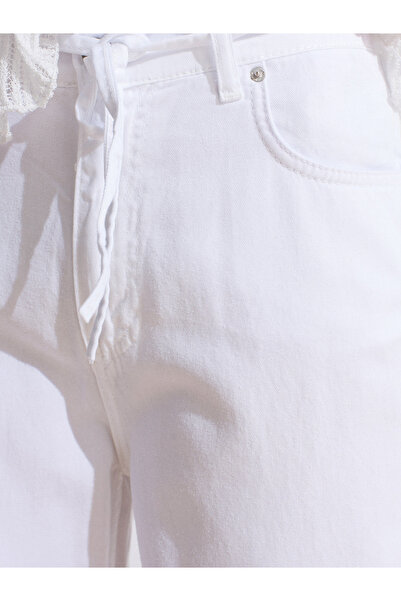 Dilvin 72025 Pantaloni din denim Lyocell cu spate elastic-alb