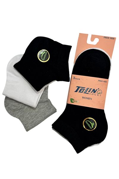 TOLIN Women's 3-Piece Bamboo Booties Socks Set 20538