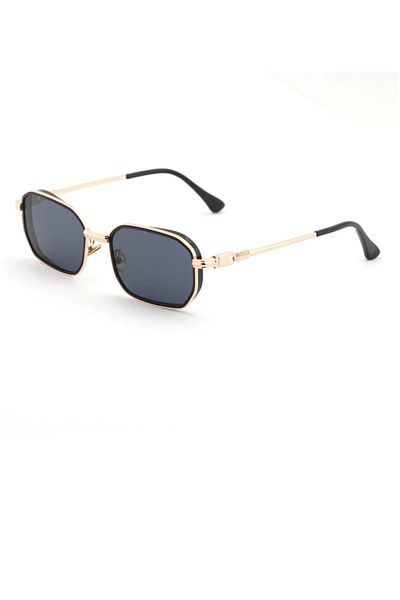 MUADEX Black Gold Frame Eshfr Single Black Glass Eyeglasses