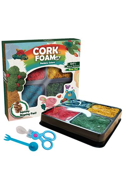 Generic Cork foam Play dough set - 4 Blocks with Tools