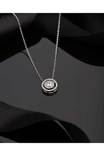 Roza Silver 925 Ayar Rodyum Zirkon Taşlı Yuvarlak Anturaj Hareketli Ayarlanab...