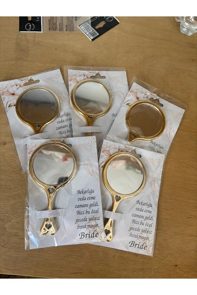 Anatolia 5 adet Gold Bride dağıtmalık el aynası bride to be parti el aynası h...